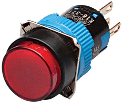 K16-271RD Ø16MM 6-24V AC/DC IP65 KIRMIZI IŞIKLI YAYLI BUTON BUTTO