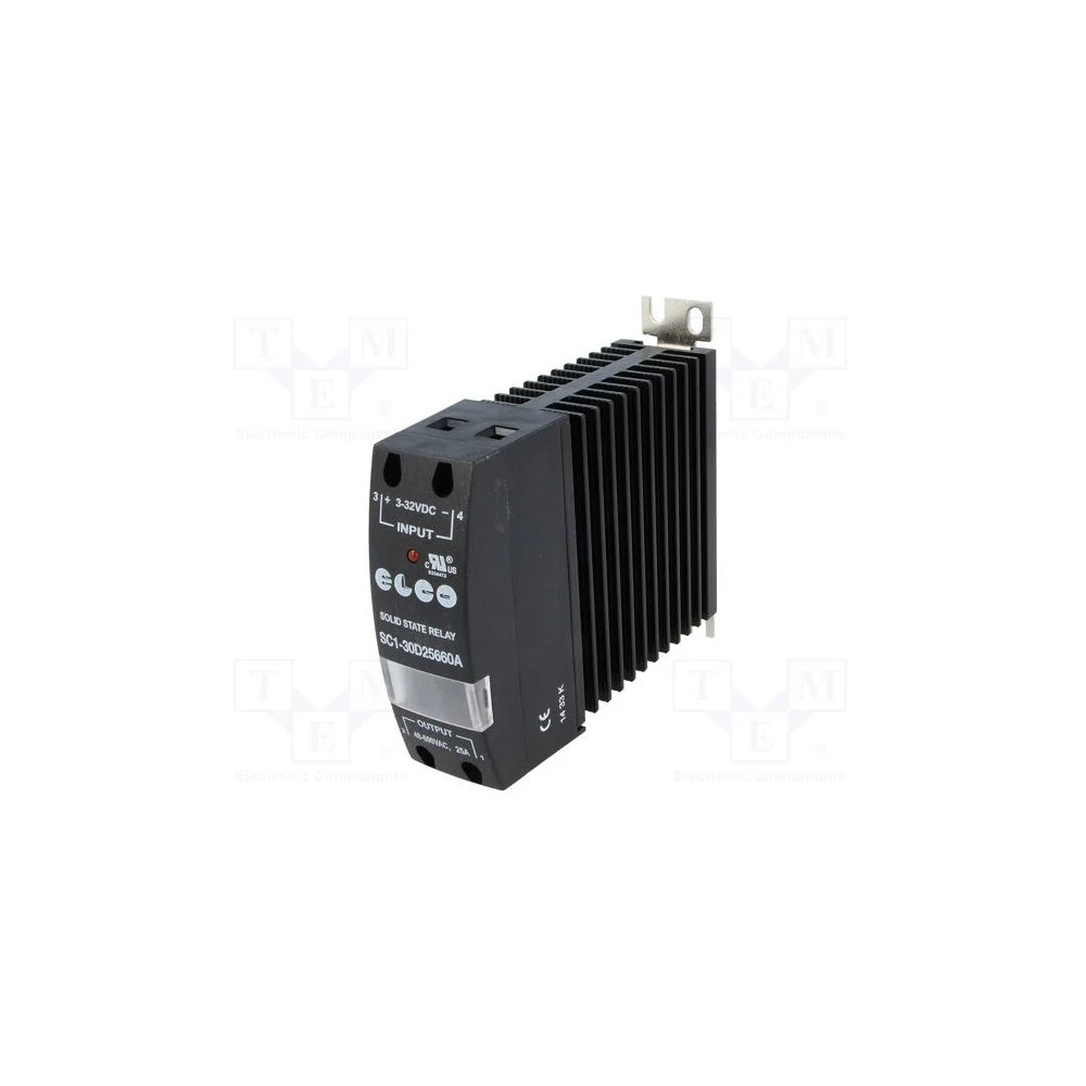 SC1-30D25660A 3-32VDC 25A 48-600VAC IP20 SOĞUTUCULU TEK FAZ SSR ELCO
