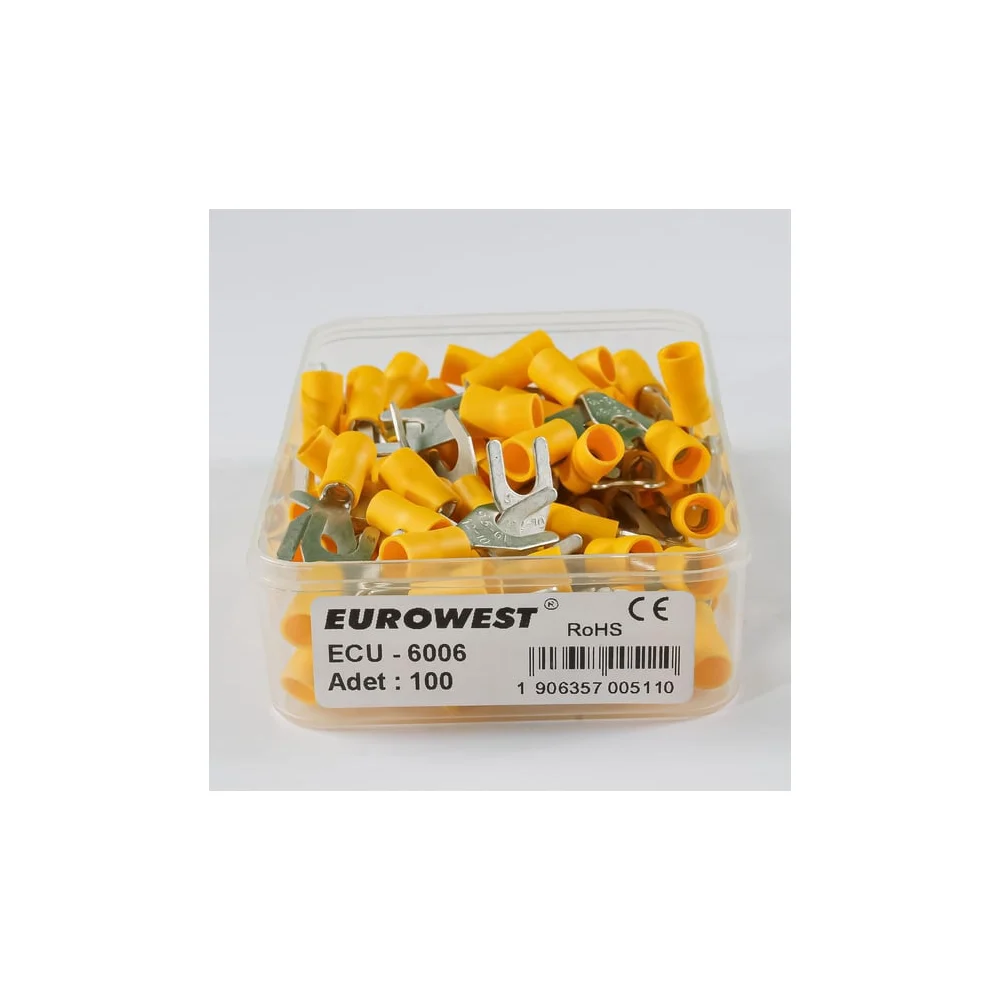 ECU-6001 0,50MM-1,50MM M6 ÇATAL TİP İZOLELİ PAPUÇ