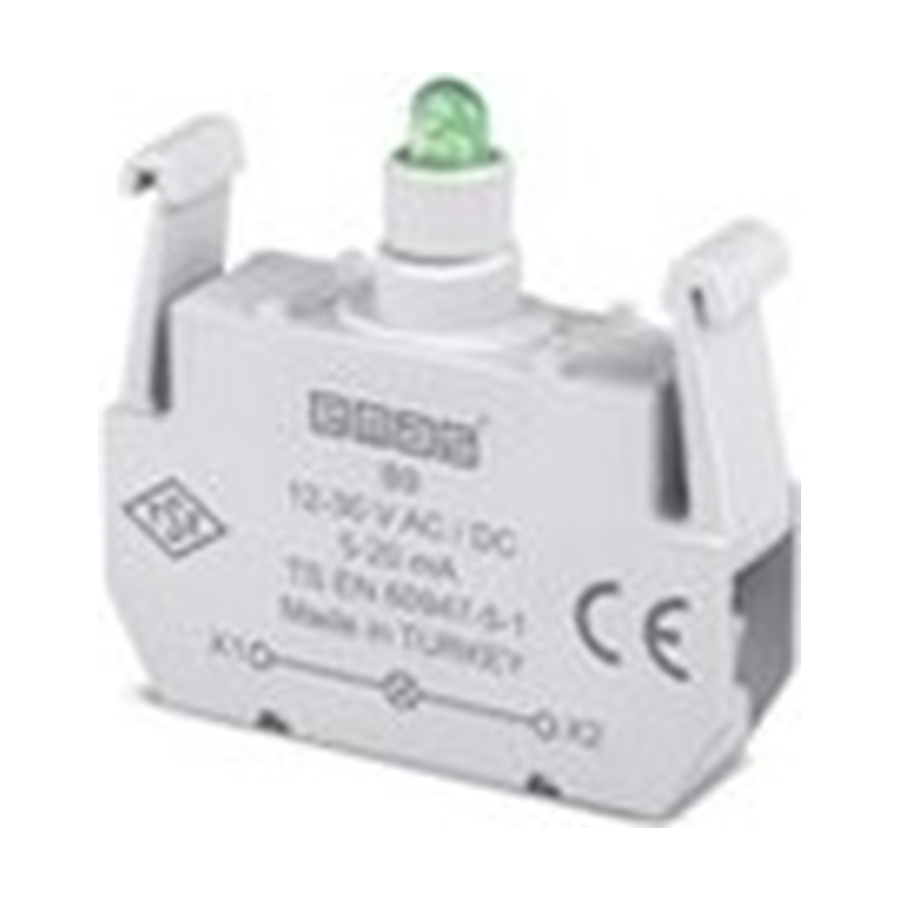 B9 12-30V AC/DC YEŞİL LEDLİ SİNYAL BLOK EMAS