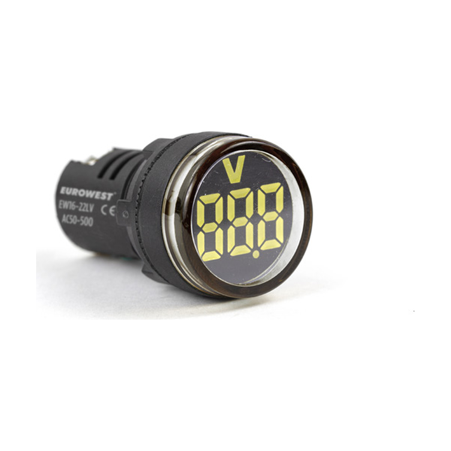 EW16-22LV-S Q22MM VOLTMETRE LED 24-450V (SARI)