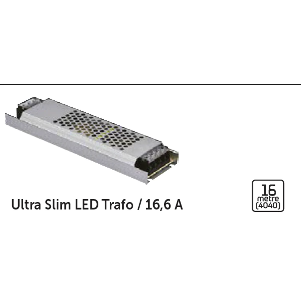 2147 200W 220VAC 12VDC 16,6A IP20 ULTRA SLIM ŞERİT LED TRAFOSU İNOLED